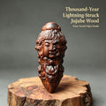 Thousand‑Year Lightning‑Struck Jujube Wood Four‑Faced Decorative Vajra Pestle, Unique Oriental Ancient Timber Collectible | FORTIDEAL