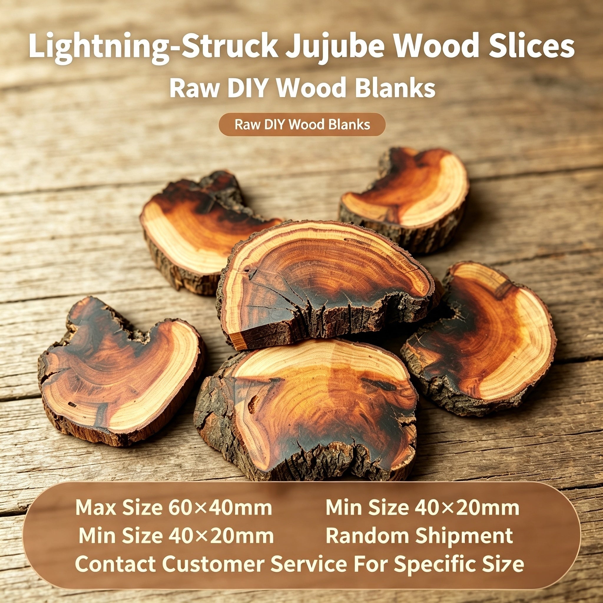Natural Lightning-Struck Jujube Wood DIY Accessories | Fortideal