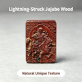 Lei‑Zu Totem Double‑Sided Carved Lightning‑Struck Jujube Wood Pendant | FORTIDEAL