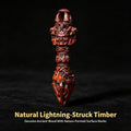 Lightning‑Struck Jujube Wood Pendant,Vajra‑Style Solid Wood Ornament ｜FORTIDEAL