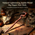 Lightning-Struck Jujube Wood Hairpin | Natural Energy Wand Style Hair Stick| Fortideal