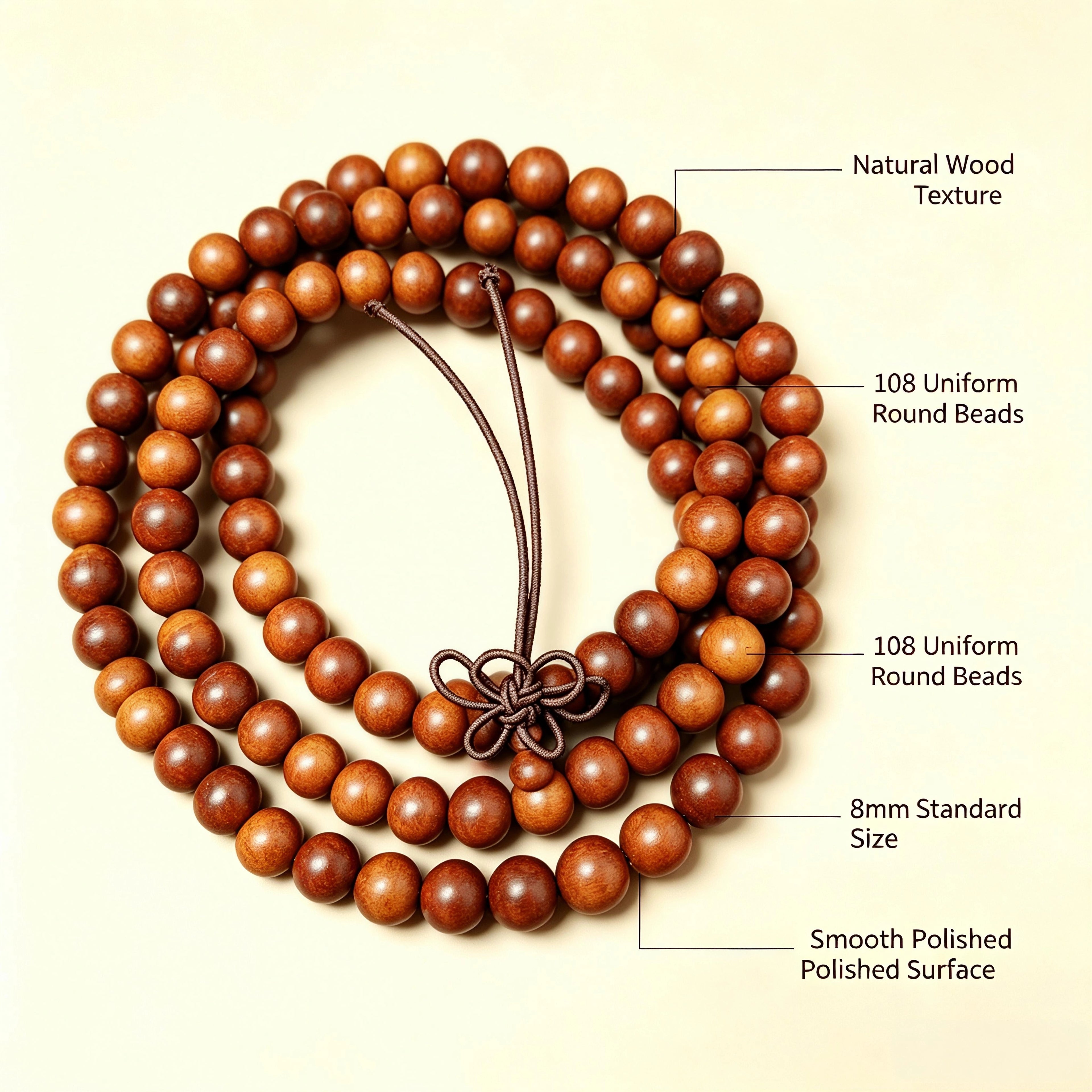 Lightning-Struck Jujube Wood 108 Beads Mala Necklace | FORTIDEAL