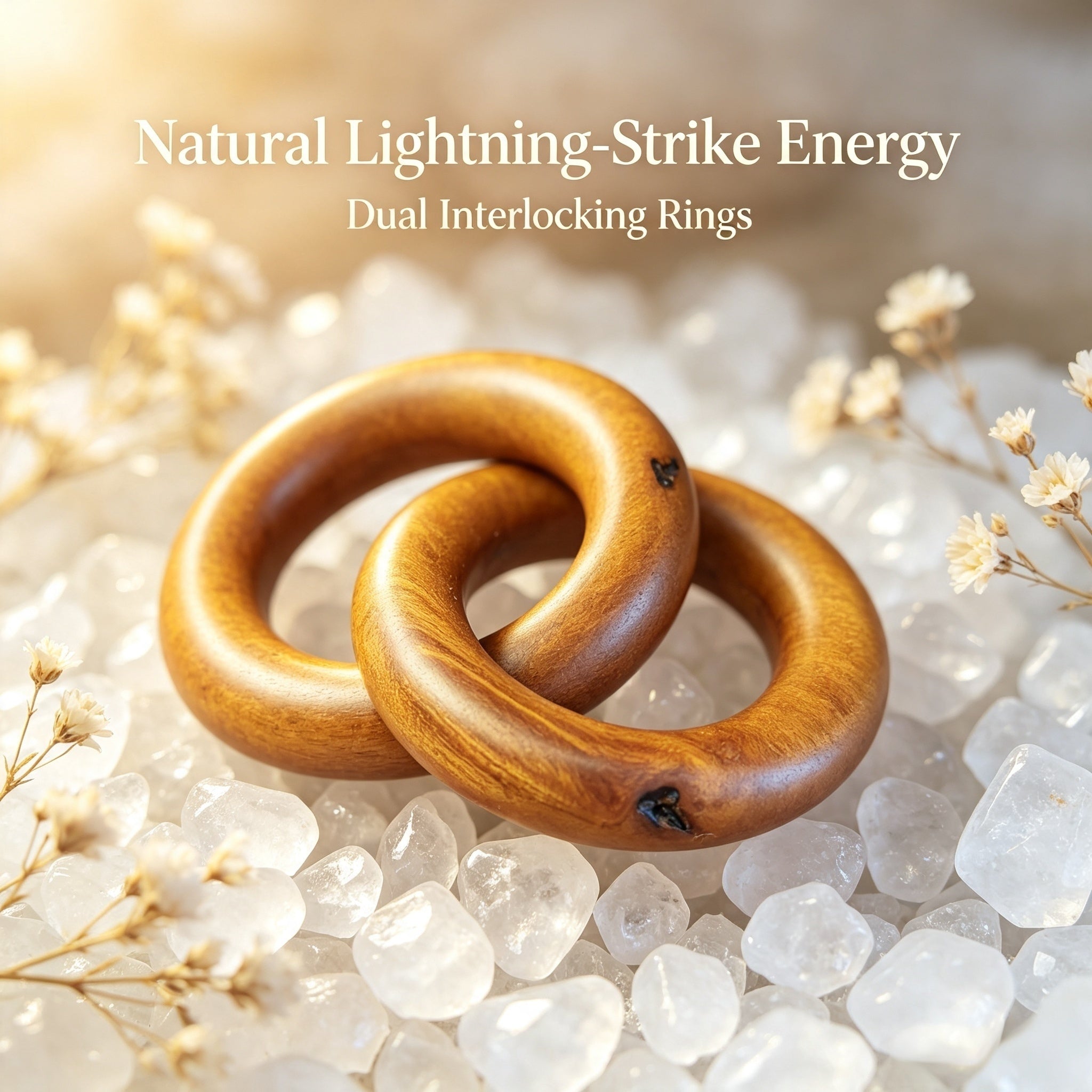Natural Lightning-Struck Jujube Wood Dual Hoop Ornament | Fortideal