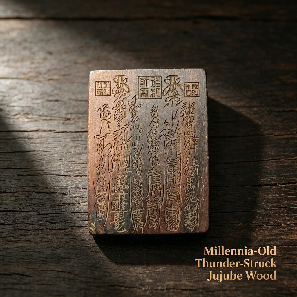 Ancient Thousand‑Year Natural Lightning‑Struck Jujube Wood Talisman Plaque | FORTIDEAL