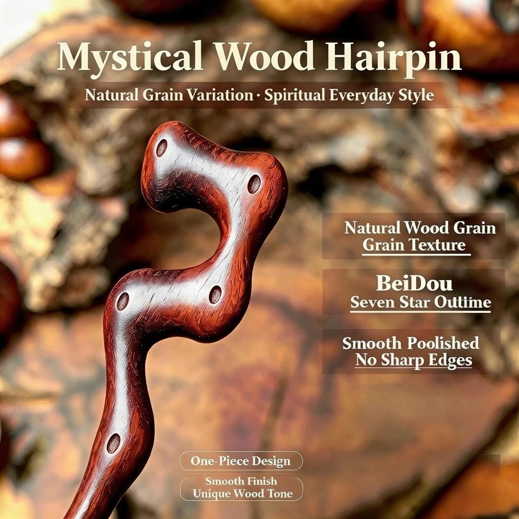 Lightning-Struck Jujube Wood Hairpin | Natural Energy Wand Style Hair Stick| Fortideal