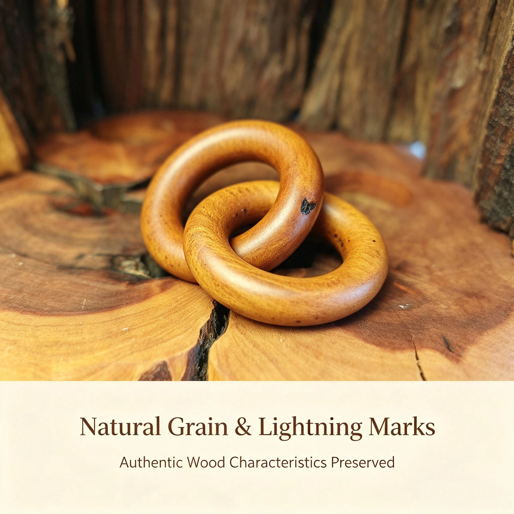 Natural Lightning-Struck Jujube Wood Dual Hoop Ornament | Fortideal