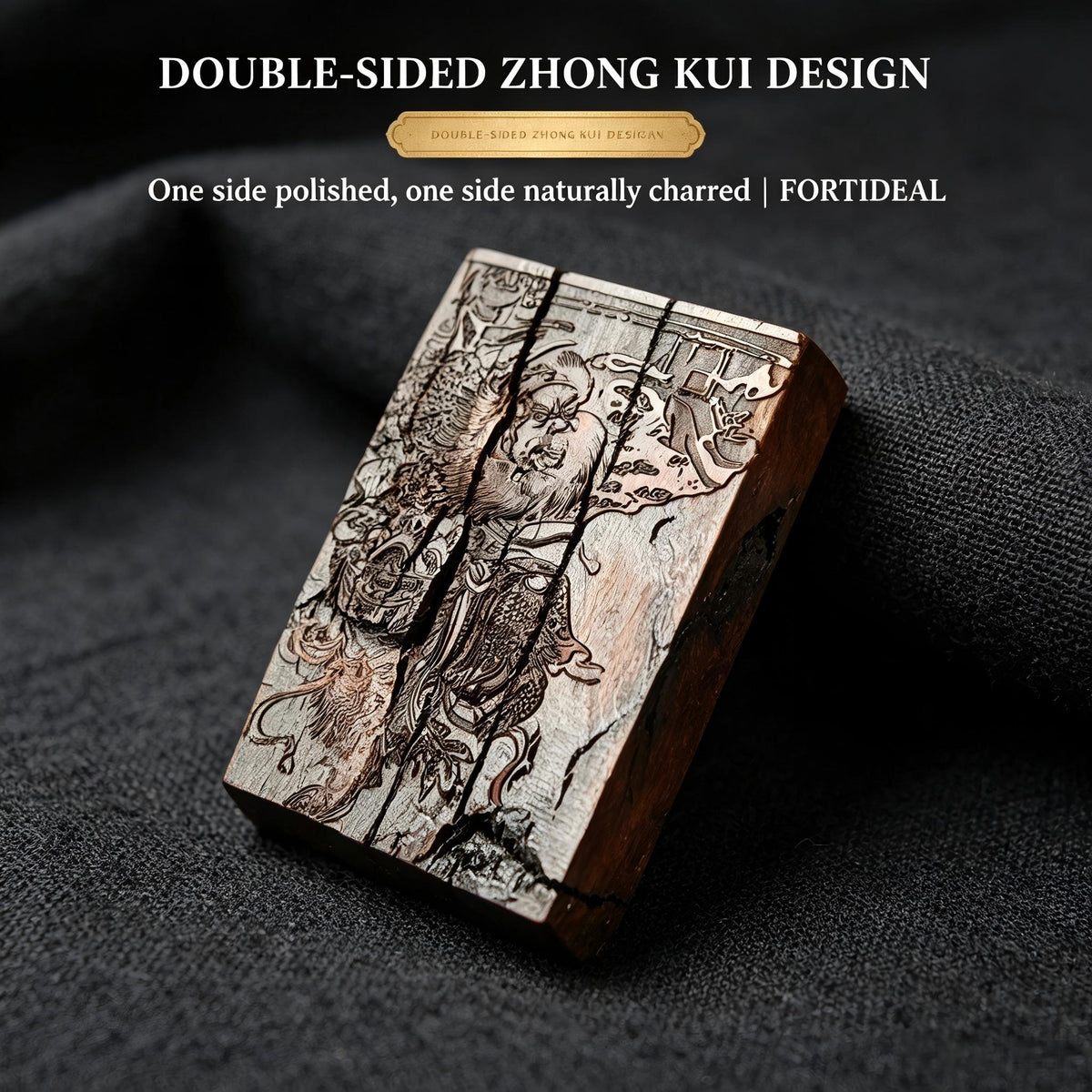 Zhong Kui Thousand‑Year Natural Thunder‑Struck Jujube Wood Limited‑Edition Pendant | FORTIDEAL