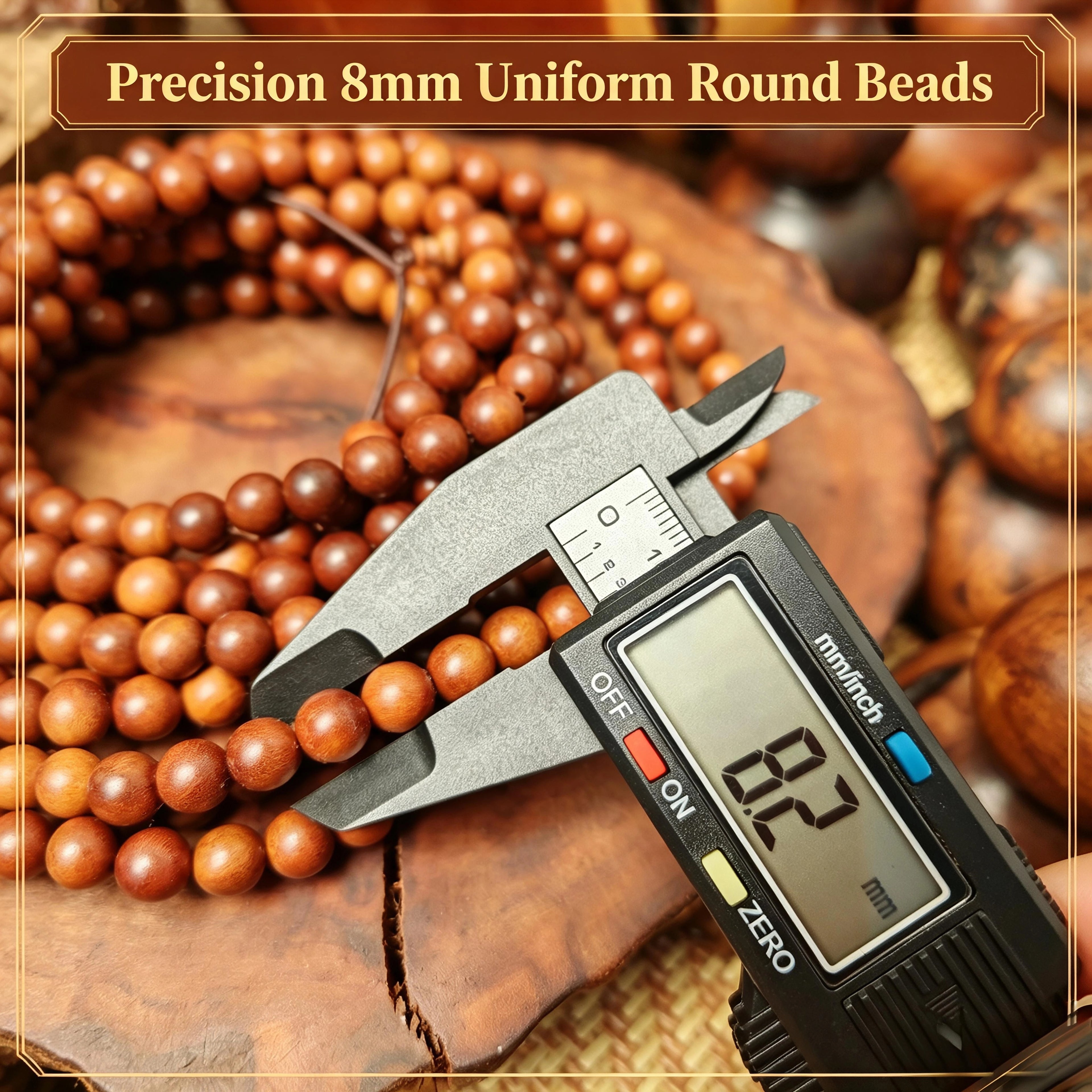 Lightning-Struck Jujube Wood 108 Beads Mala Necklace | FORTIDEAL