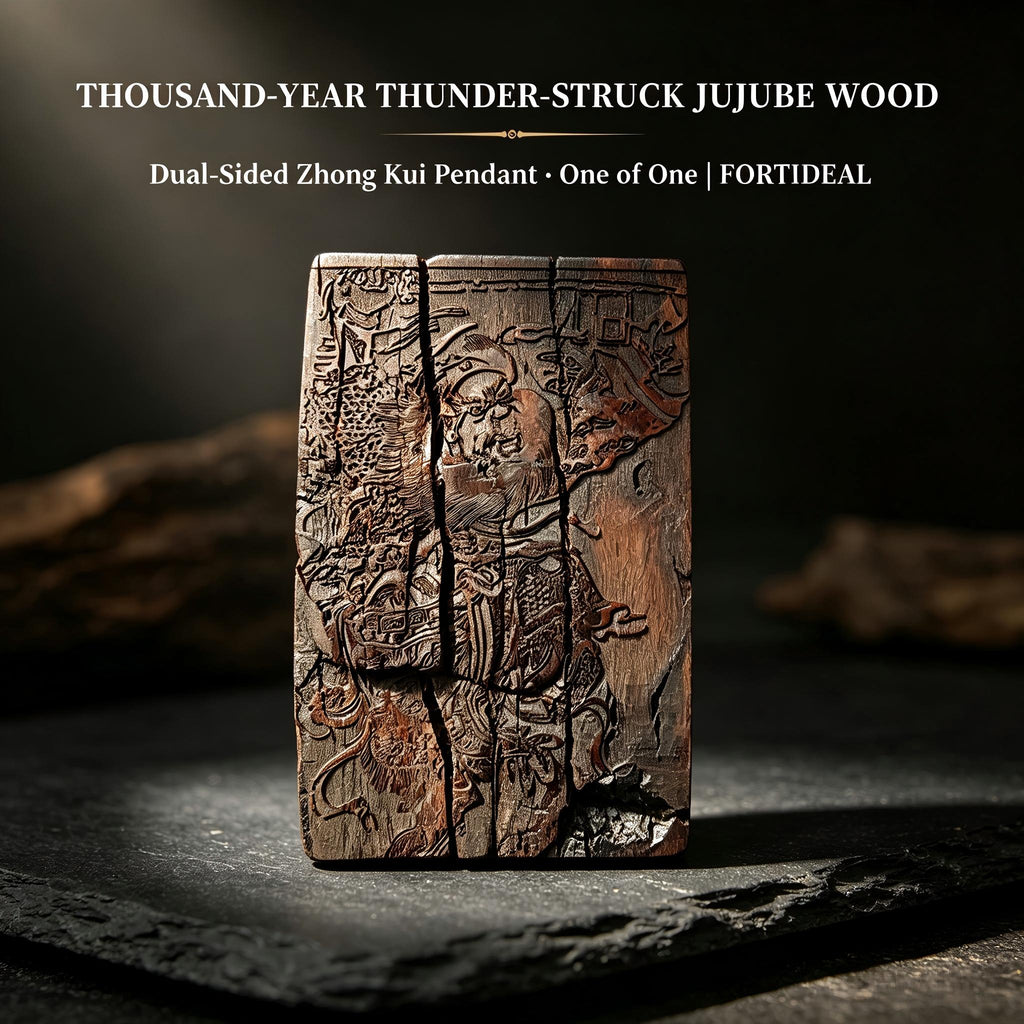 Zhong Kui Thousand‑Year Natural Thunder‑Struck Jujube Wood Limited‑Edition Pendant | FORTIDEAL
