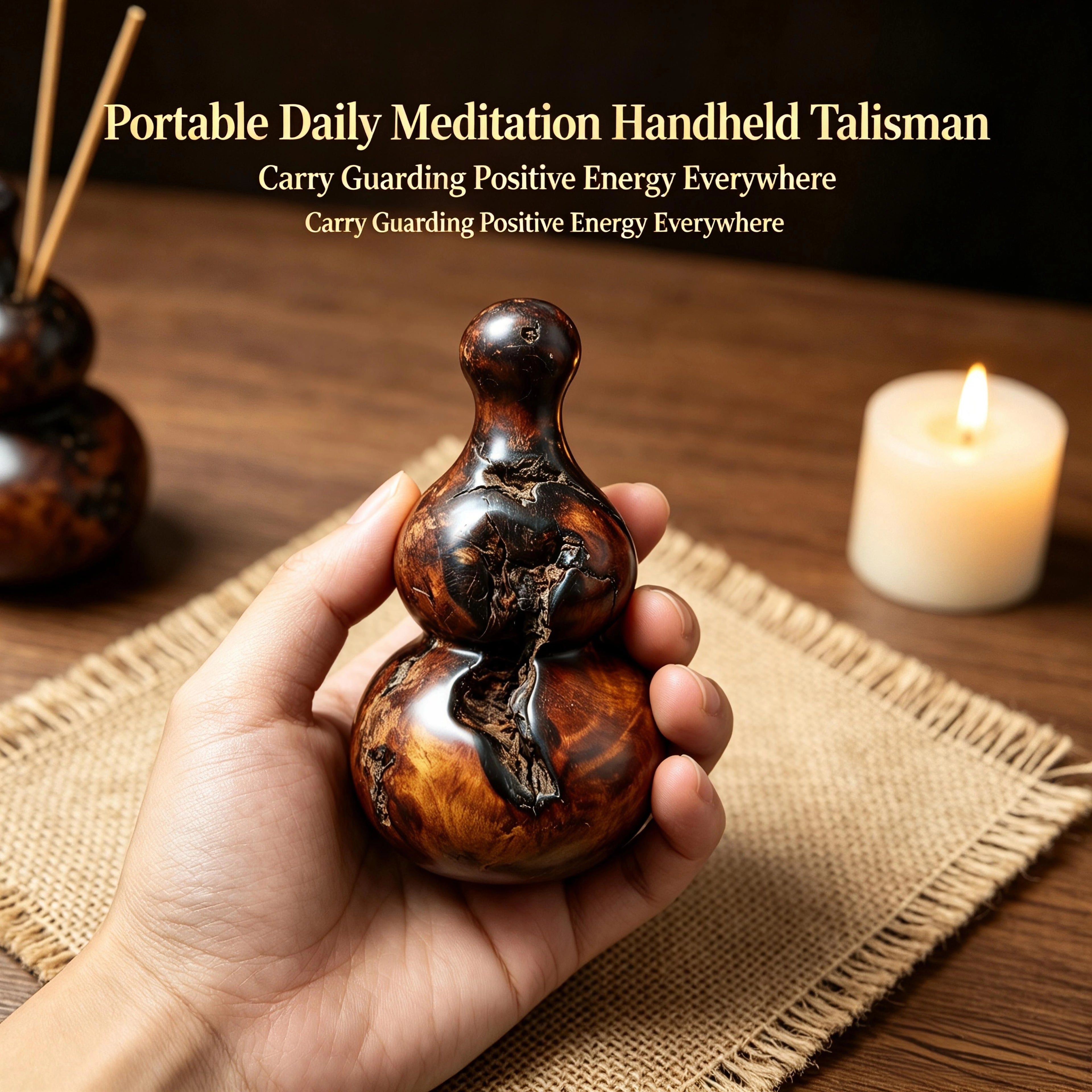 Natural Lightning-Struck Jujube Wood Gourd Pendant | Fortideal