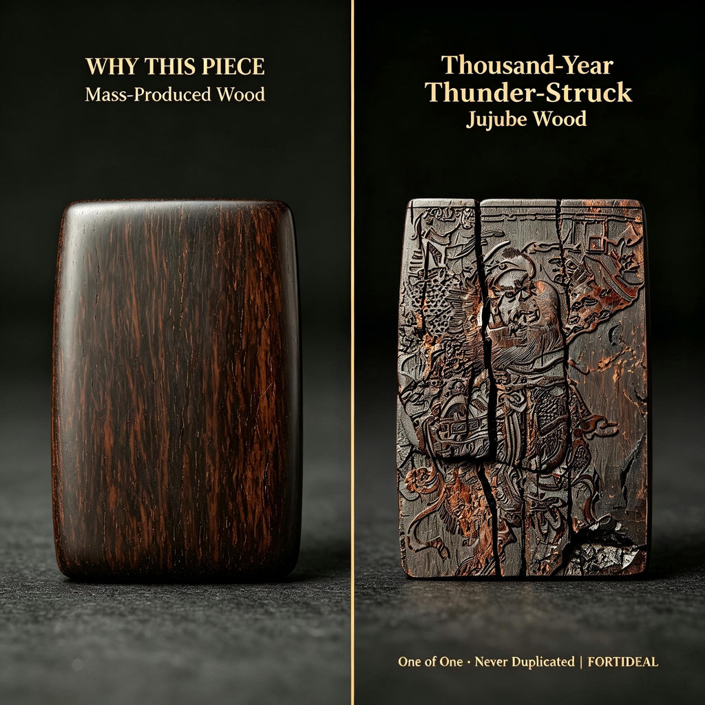 Zhong Kui Thousand‑Year Natural Thunder‑Struck Jujube Wood Limited‑Edition Pendant | FORTIDEAL