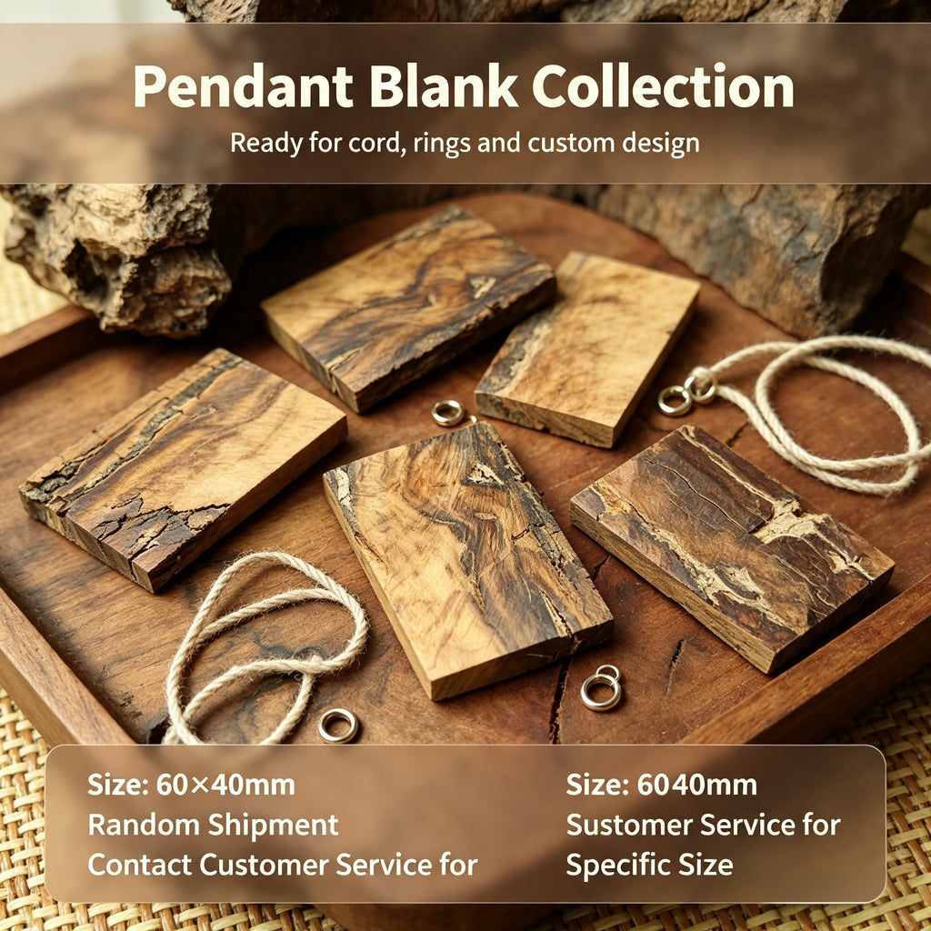 Natural Lightning-Struck Jujube Wood Blank Planks 60×40mm | Fortideal