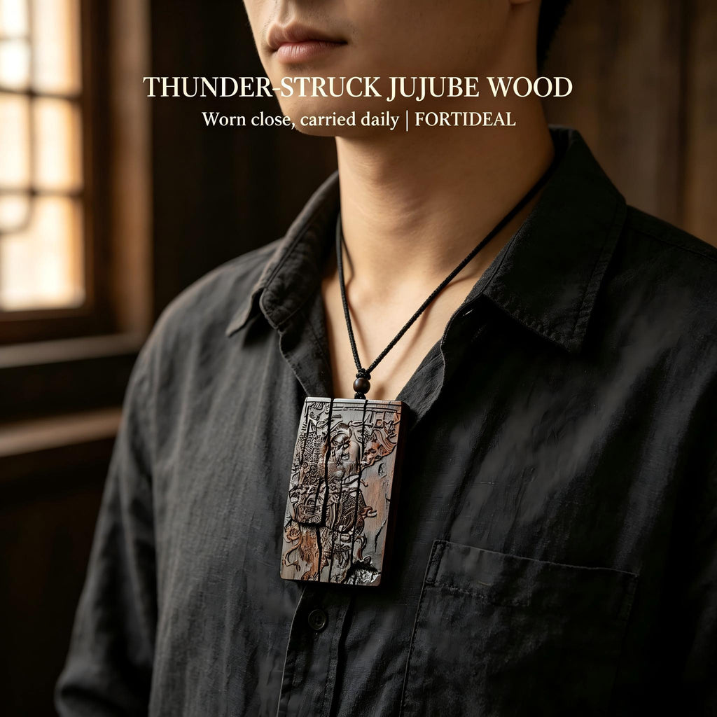 Zhong Kui Thousand‑Year Natural Thunder‑Struck Jujube Wood Limited‑Edition Pendant | FORTIDEAL
