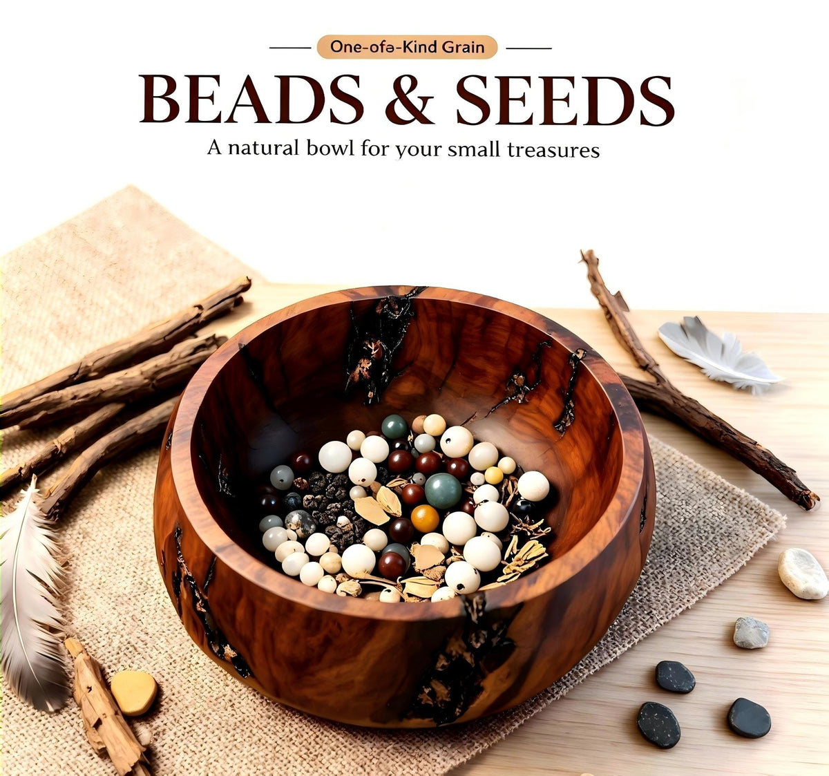 Natural Thunder‑Struck Jujube Wood Treasure Bowl｜FORTIDEAL