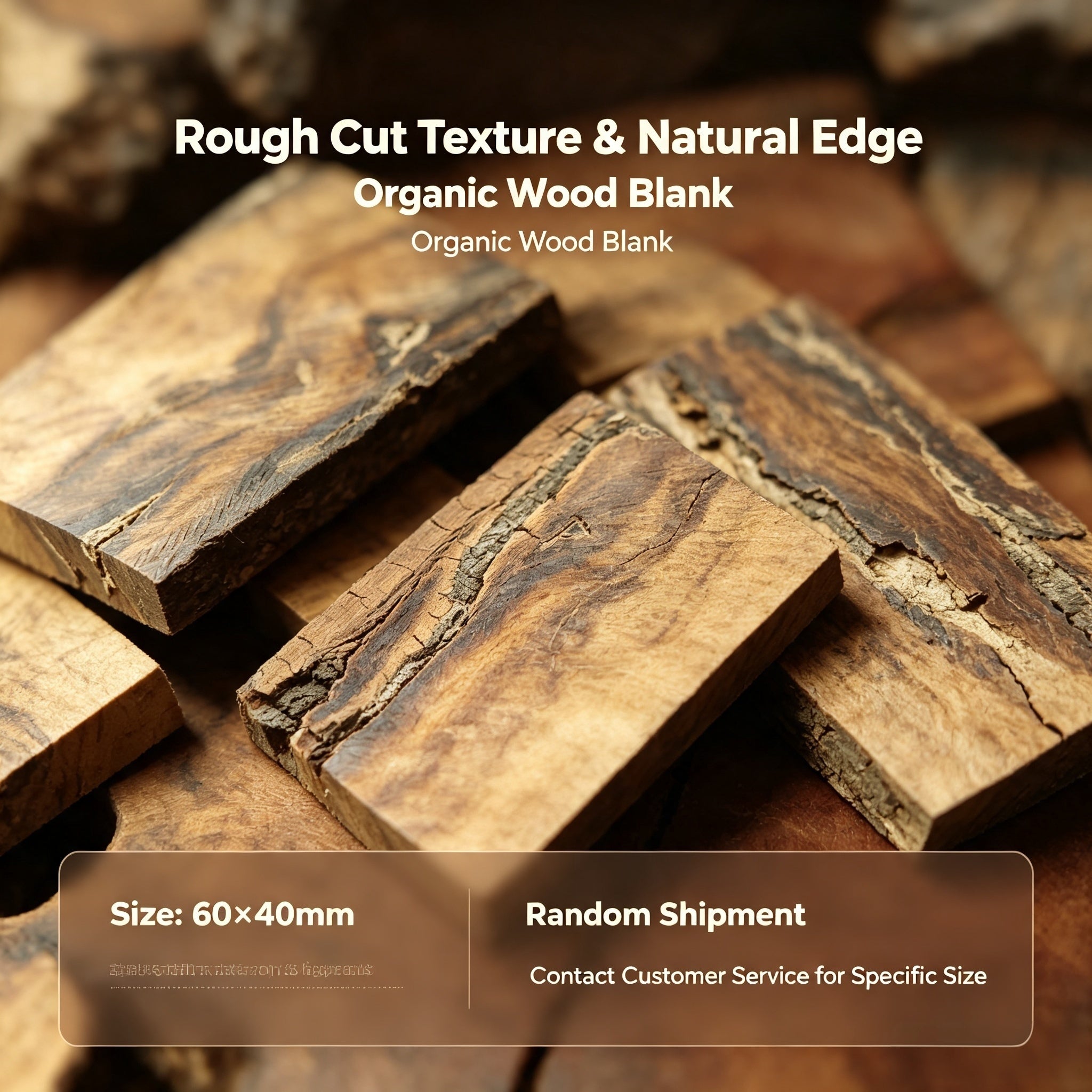 Natural Lightning-Struck Jujube Wood Blank Planks 60×40mm | Fortideal