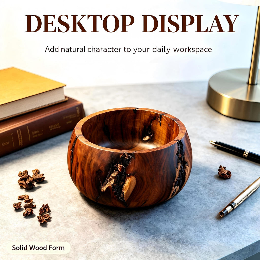 Natural Thunder‑Struck Jujube Wood Treasure Bowl｜FORTIDEAL