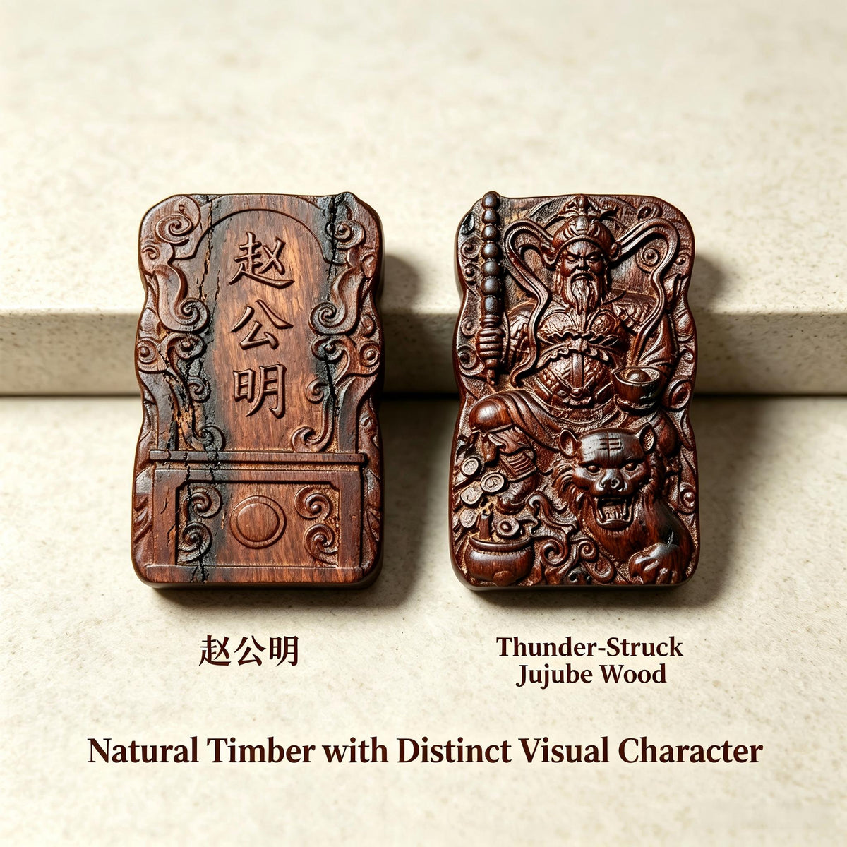 ZHAO GONG MING THUNDER‑STRUCK JUJUBE WOOD PENDANT | FORTIDEAL