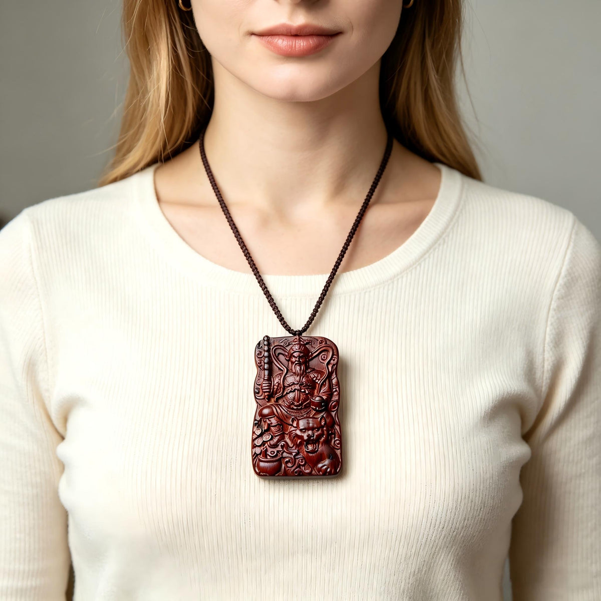 ZHAO GONG MING THUNDER‑STRUCK JUJUBE WOOD PENDANT | FORTIDEAL
