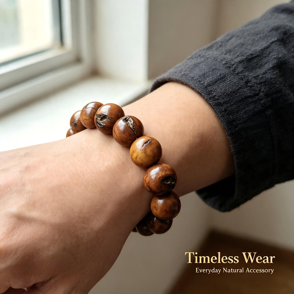 Lightning-struck jujube wood bracelet| Fortideal