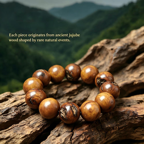 Lightning-struck jujube wood bracelet| Fortideal
